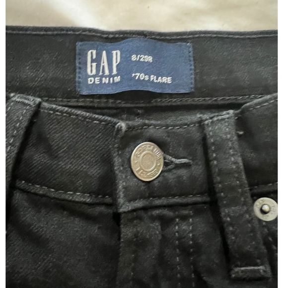 GAP Denim 70s Flare Black Jeans Women's Size 8 Regular Classic Style Comfort - Picture 3 of 8